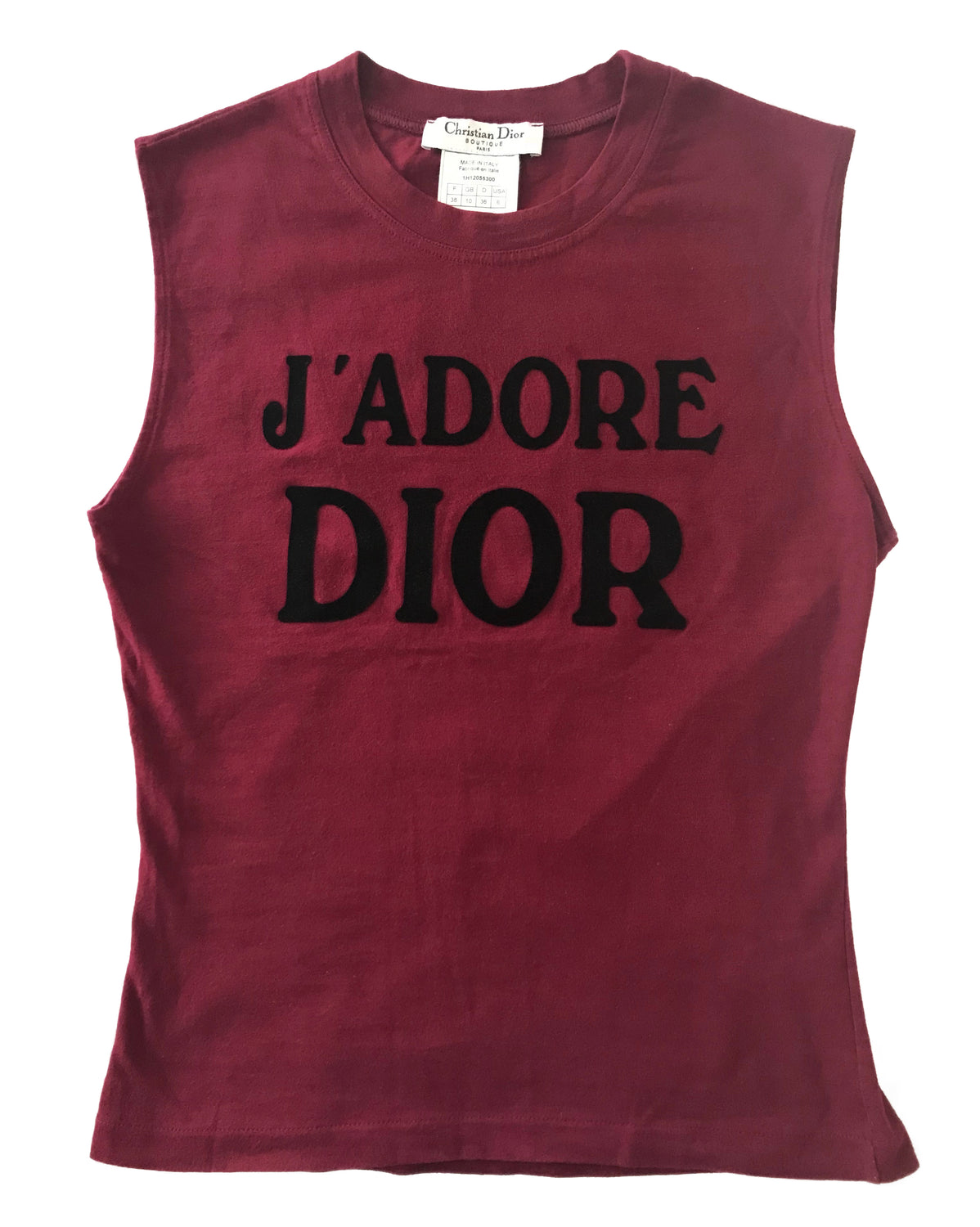 Fruit Vintage Christian Dior Red Black J'adore Dior Logo Tank Top by John Galliano