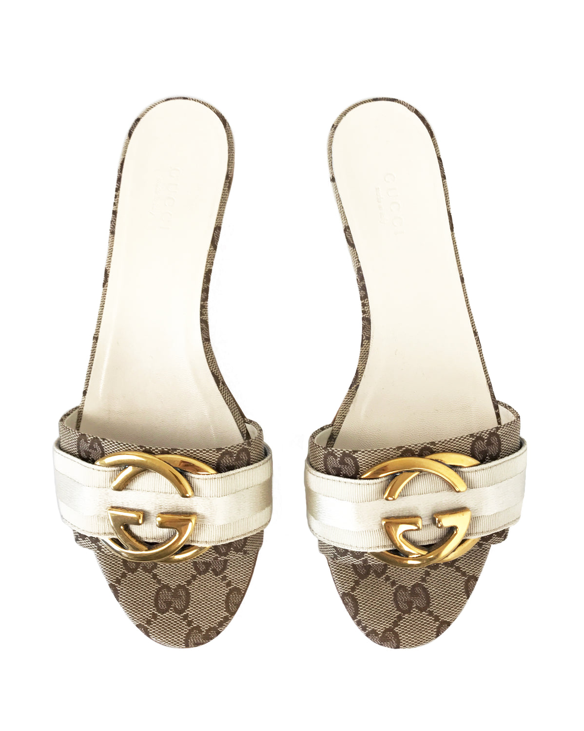 FRUIT Vintage Gucci 1990s Monogram Logo Print Slides shoes