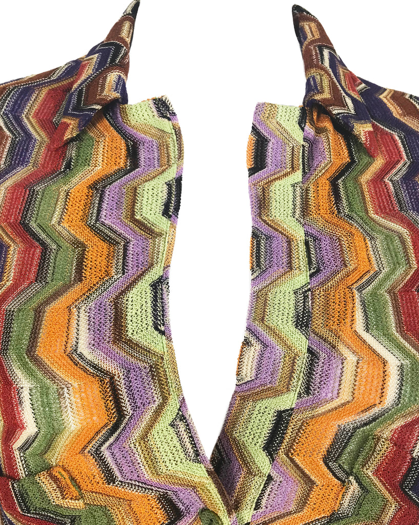 Fruit VIntage Missoni Zigzag Knit Short Sleeve Shirt