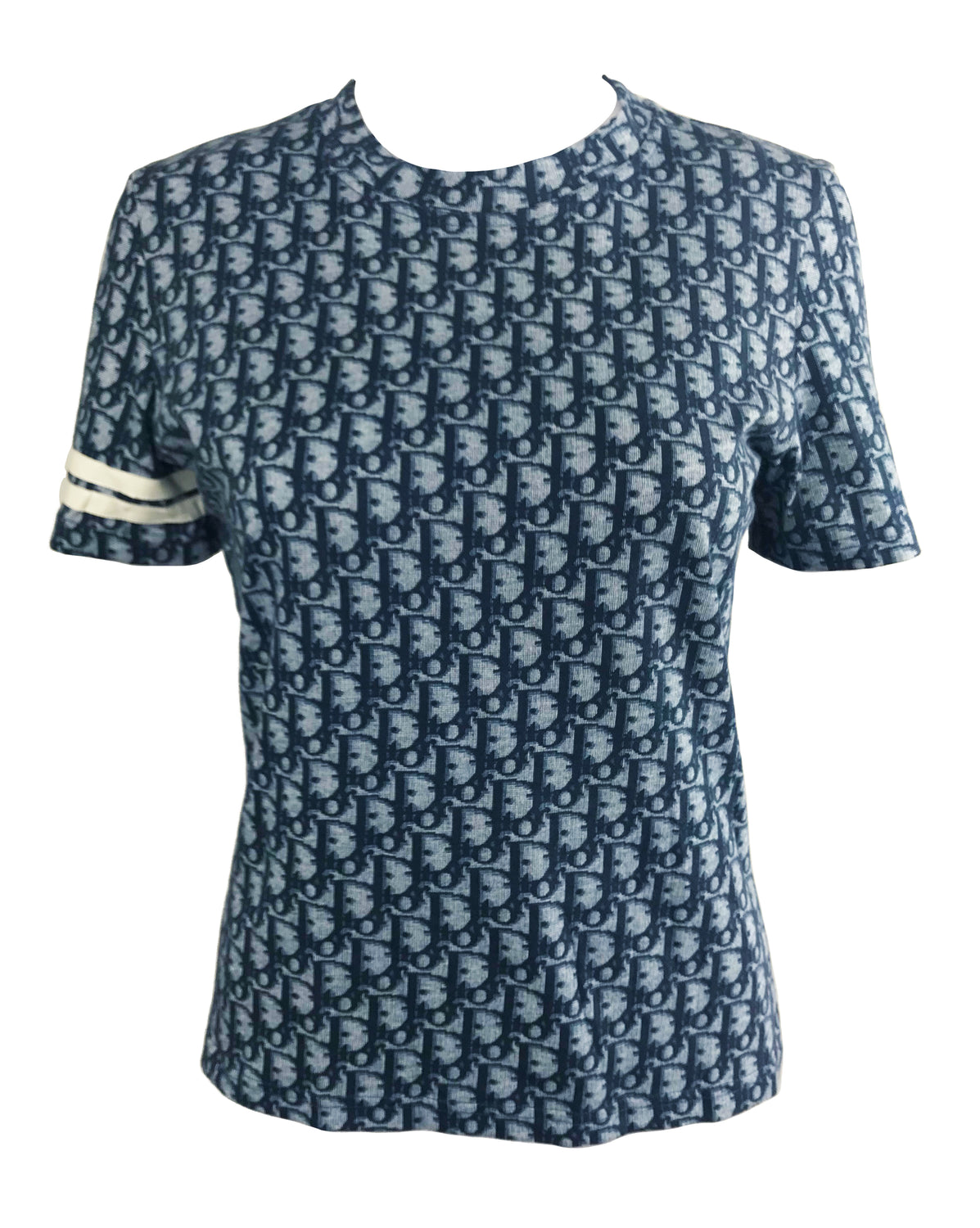 Fruit Vintage Christian Dior Blue Logo Trotter Monogram T-Shirt top by John Galliano