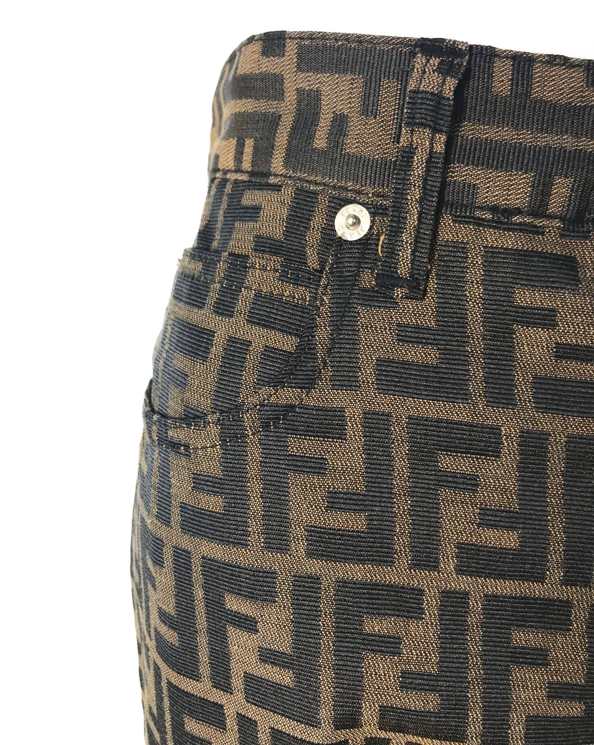 Fruit Vintage Fendi Zucca Monogram Print Jeans Pants