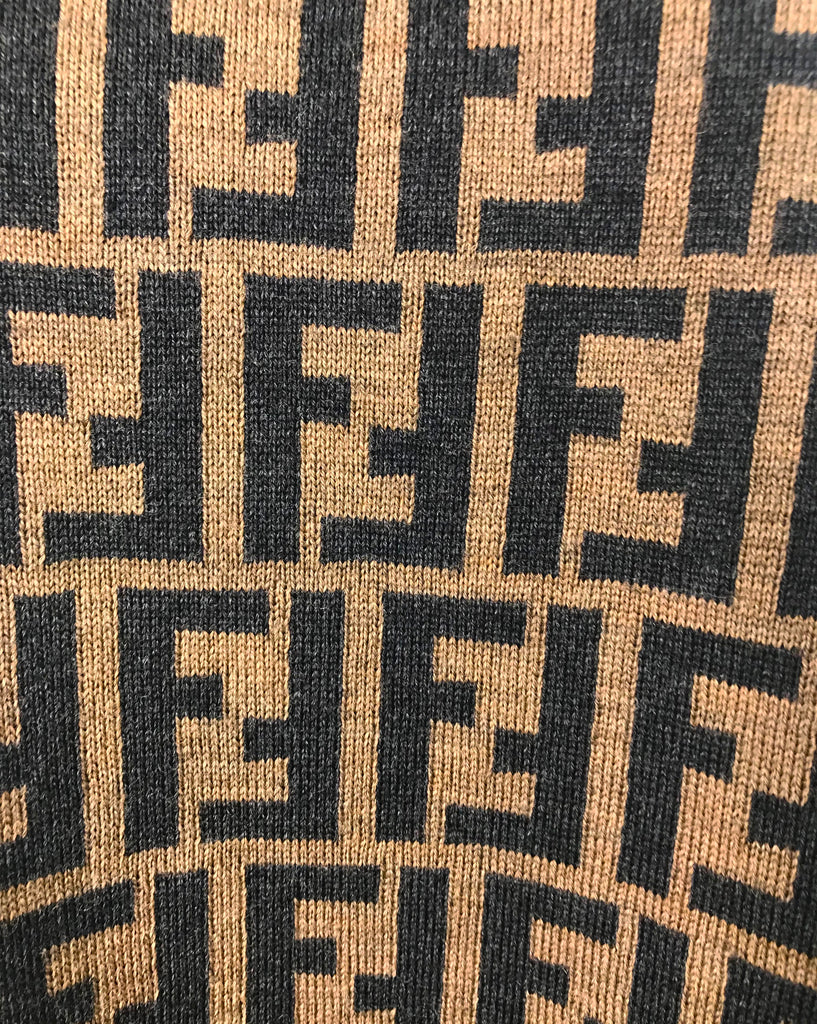 Fruit Vintage Fendi Zucca Logo Monogram Print Knit Turtleneck Sweater Jumper