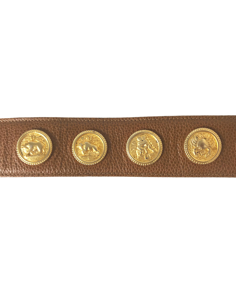 Fruit Vintage Fendi Zodiac Coin Belt