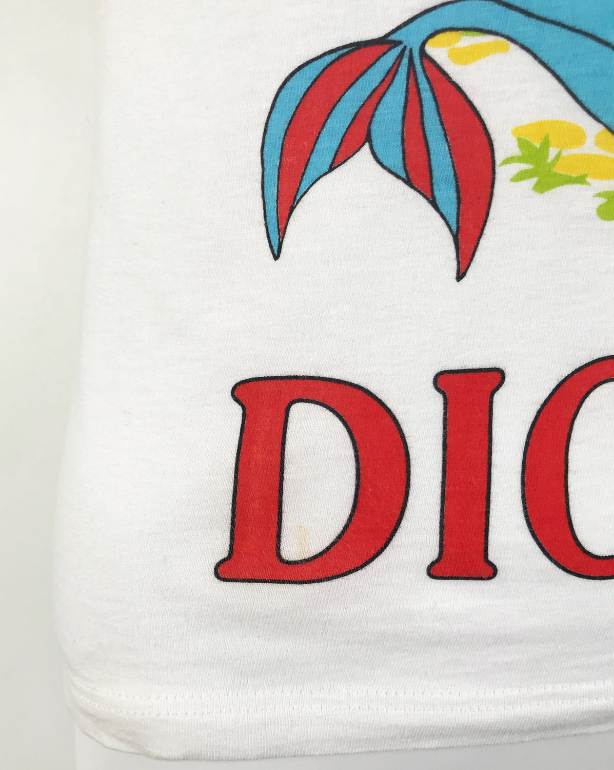 Fruit Vintage Christian Dior J'adore Dior Logo Mermaid Cartoon T-shirt by John Galliano