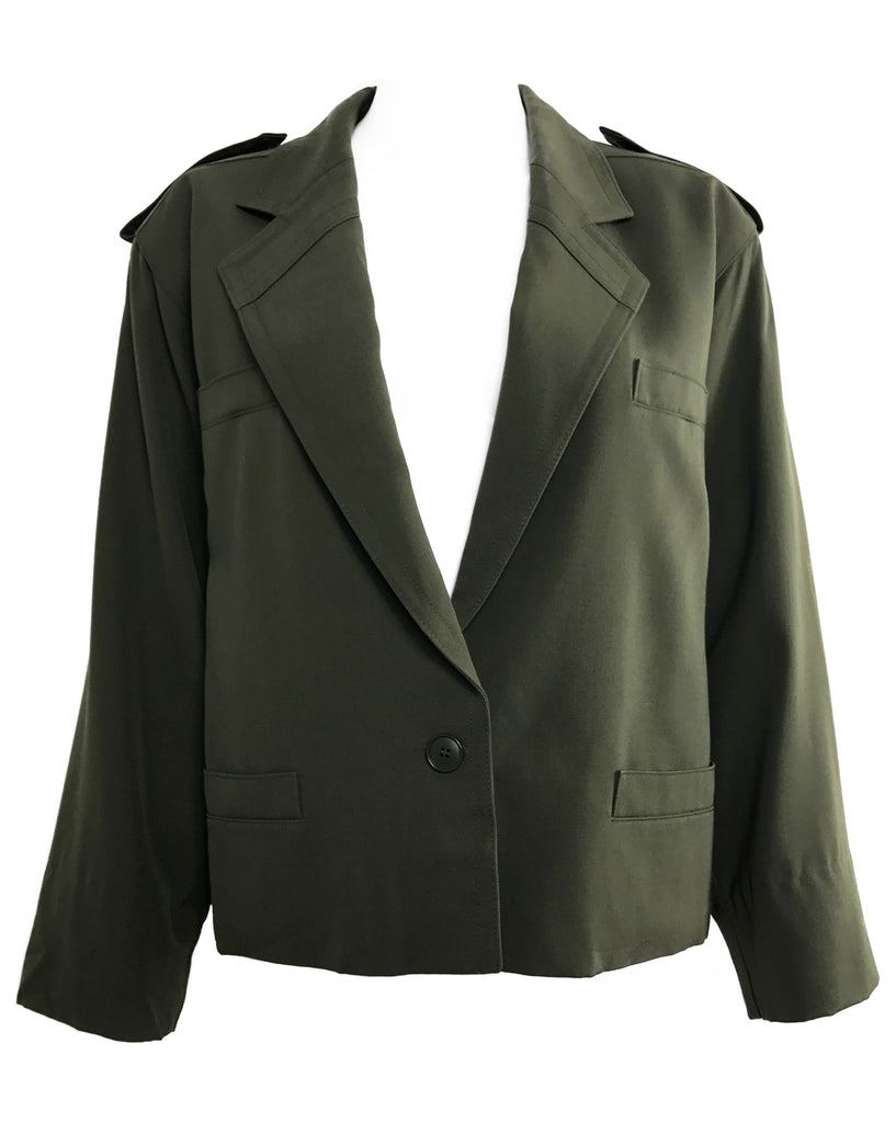 FRUIT Vintage Escada Military Batwing Jacket Khaki 1980s