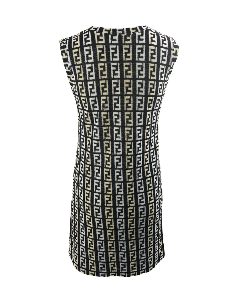 Fruit Vintage Fendi Zucca Monogram Print Logo Velour Dress Kylie Jenner