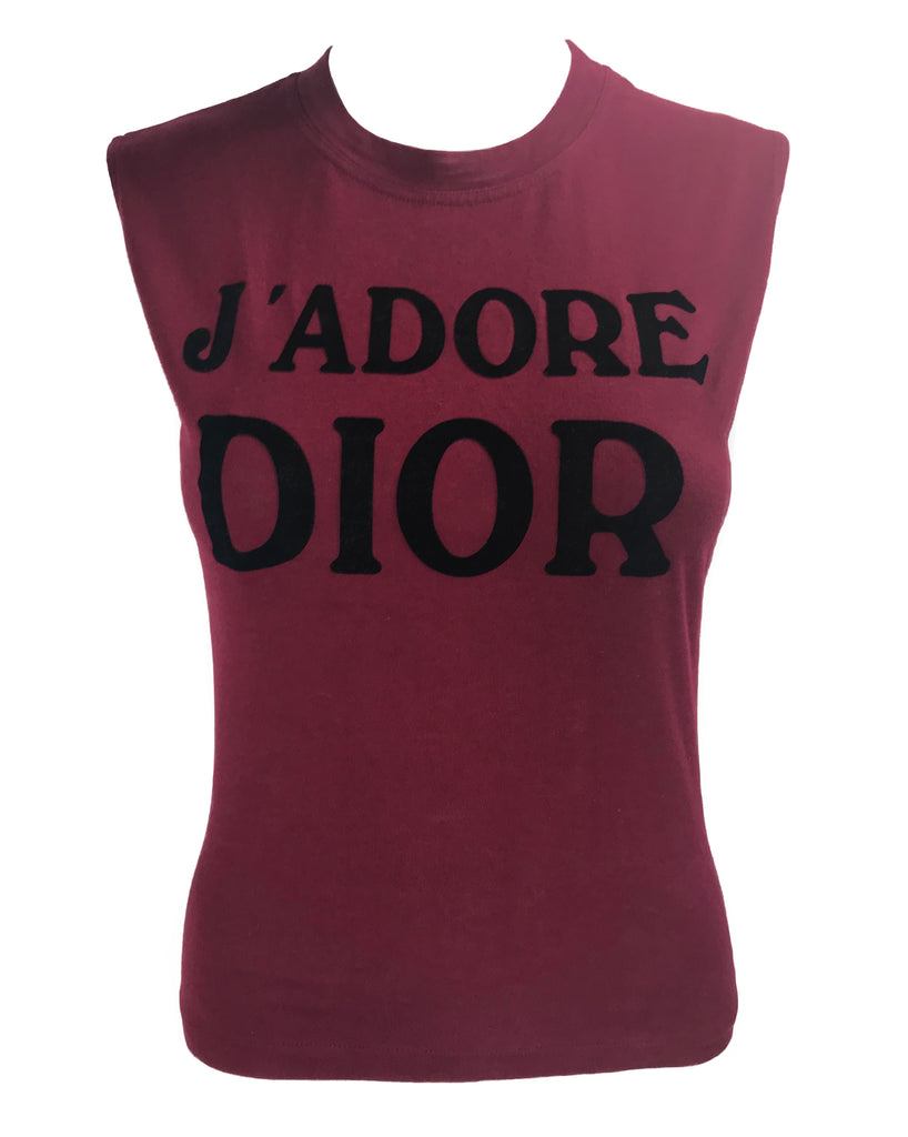 Fruit Vintage Christian Dior Red Black J'adore Dior Logo Tank Top by John Galliano