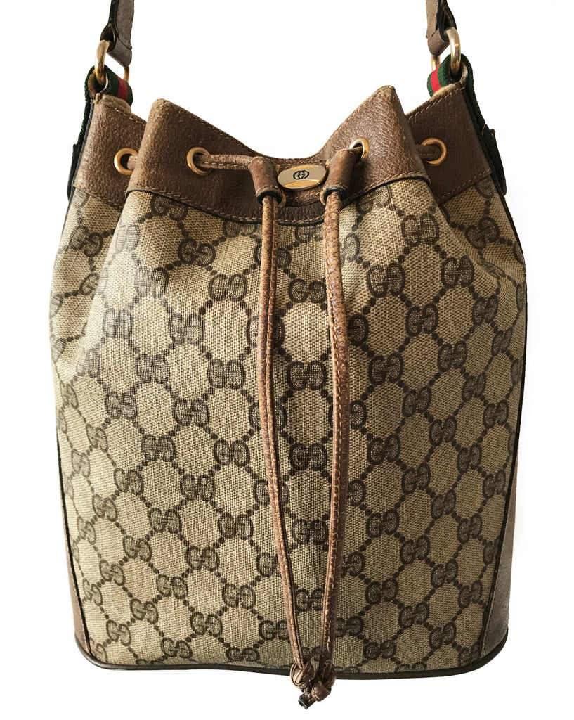 FRUIT Vintage Gucci 1970s Bucket Bag Logo Monogram