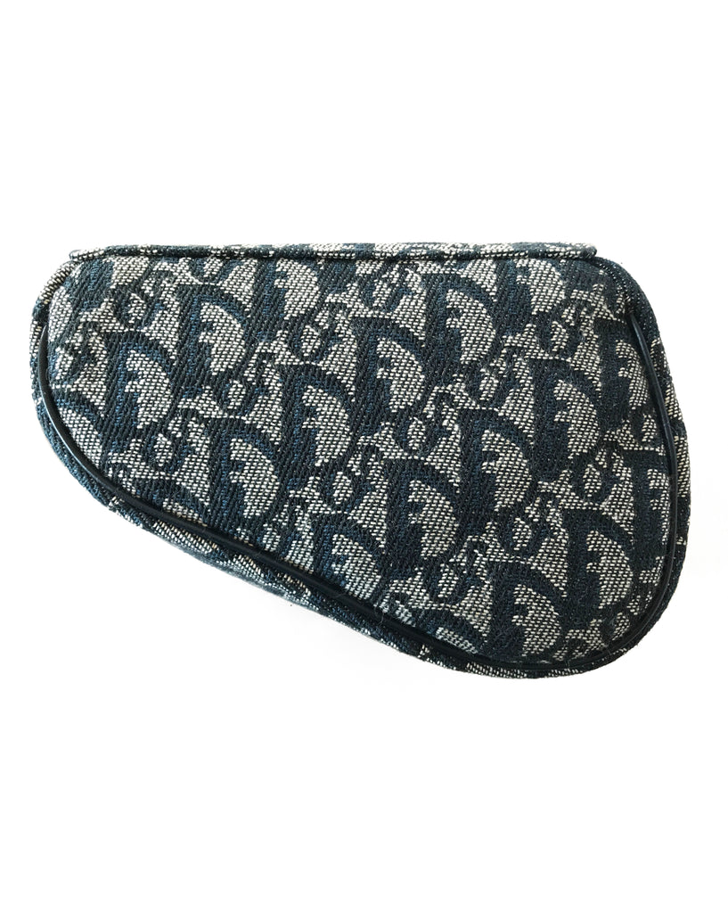 FRUIT Vintage Christian Dior Logo Denim Monogram Saddle Accessory Pouch
