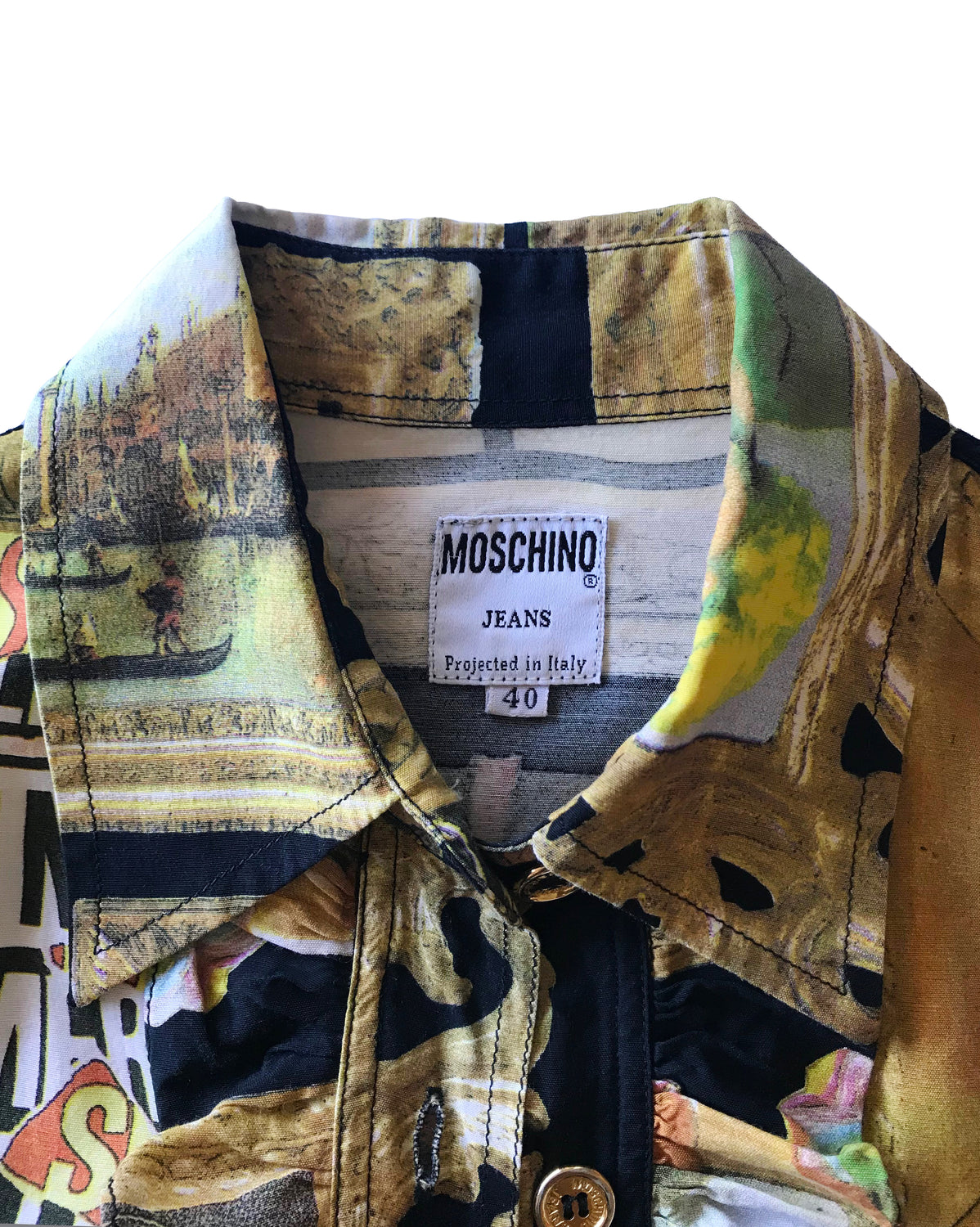 Moschino Rare 'Art Is Love' Print 1990s Shirt