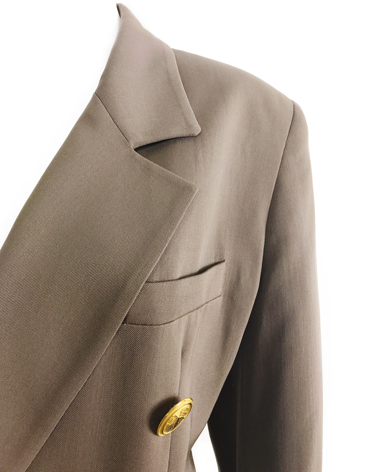 FRUIT Vintage Christian Dior 1980s Taupe Oversized Blazer gold buttons