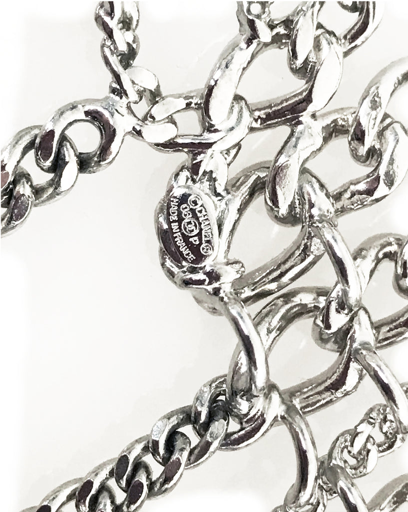 FRUIT Vintage Chanel Chain text logo brooch 2006 Karl Lagerfeld