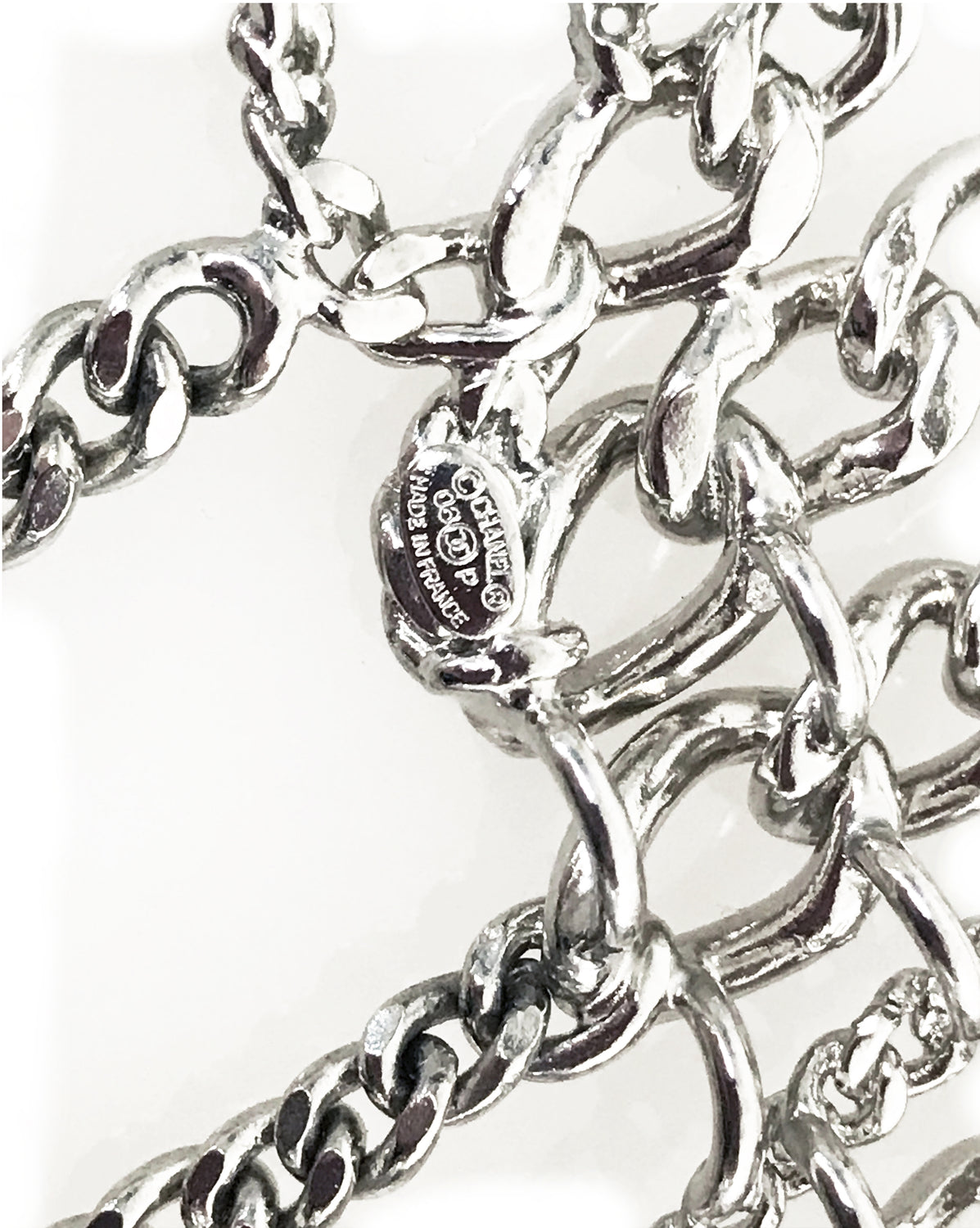 FRUIT Vintage Chanel Chain text logo brooch 2006 Karl Lagerfeld