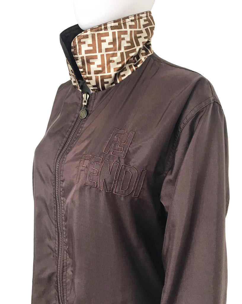 Fruit Vintage Fendi Reversible Logo Print 1990s Coat