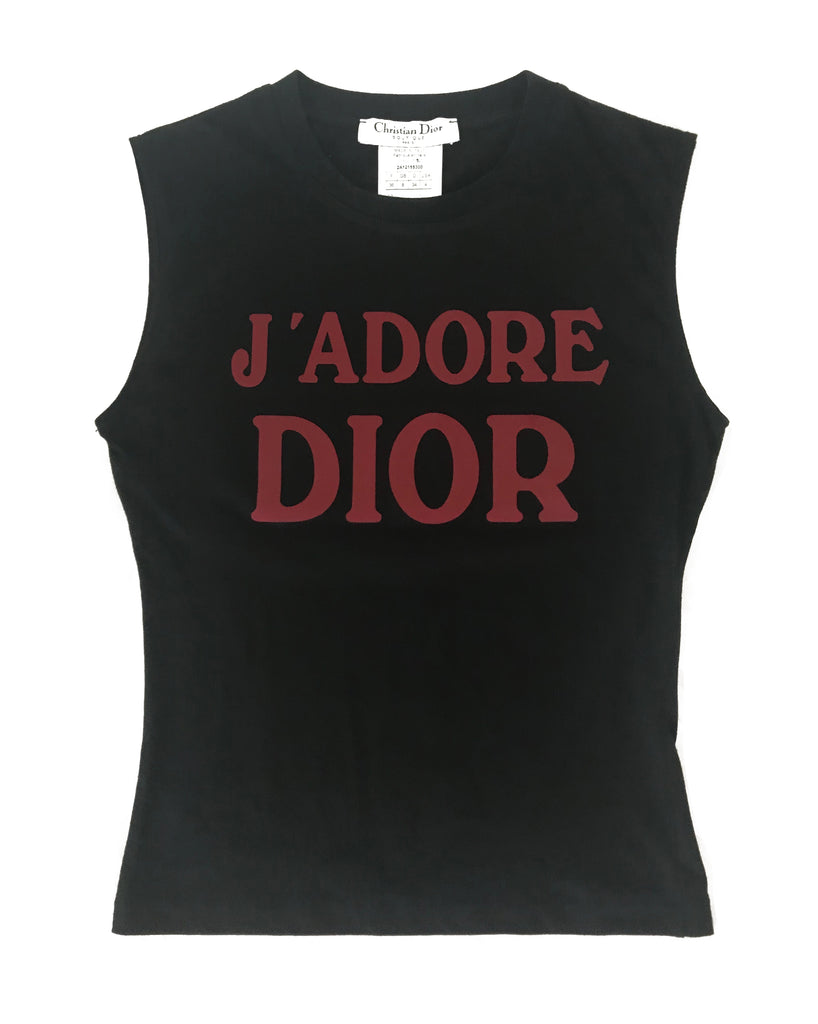 Fruit Vintage Christian Dior Red Black J'adore Dior Logo Tank Top by John Galliano