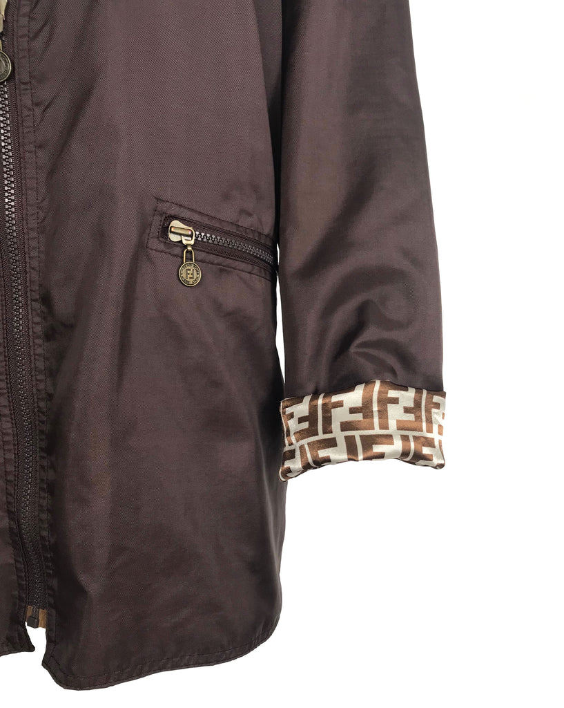 Fruit Vintage Fendi Reversible Logo Print 1990s Coat