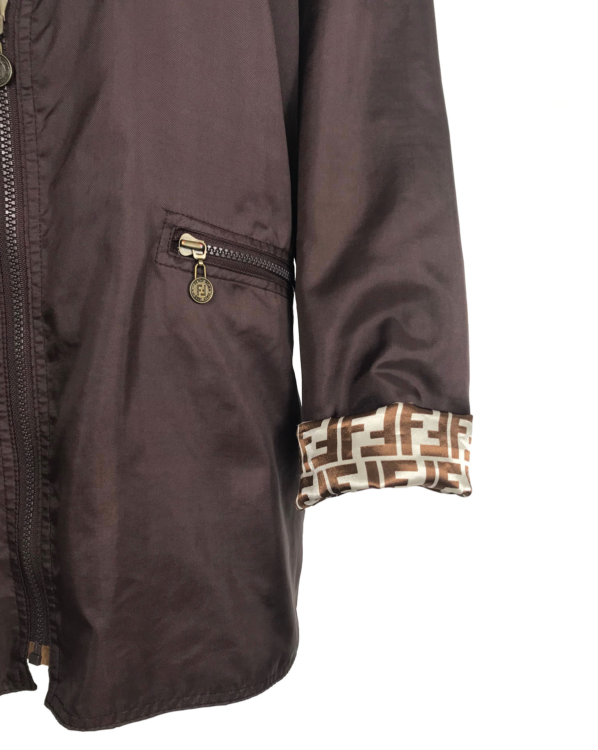 Fruit Vintage Fendi Reversible Logo Print 1990s Coat