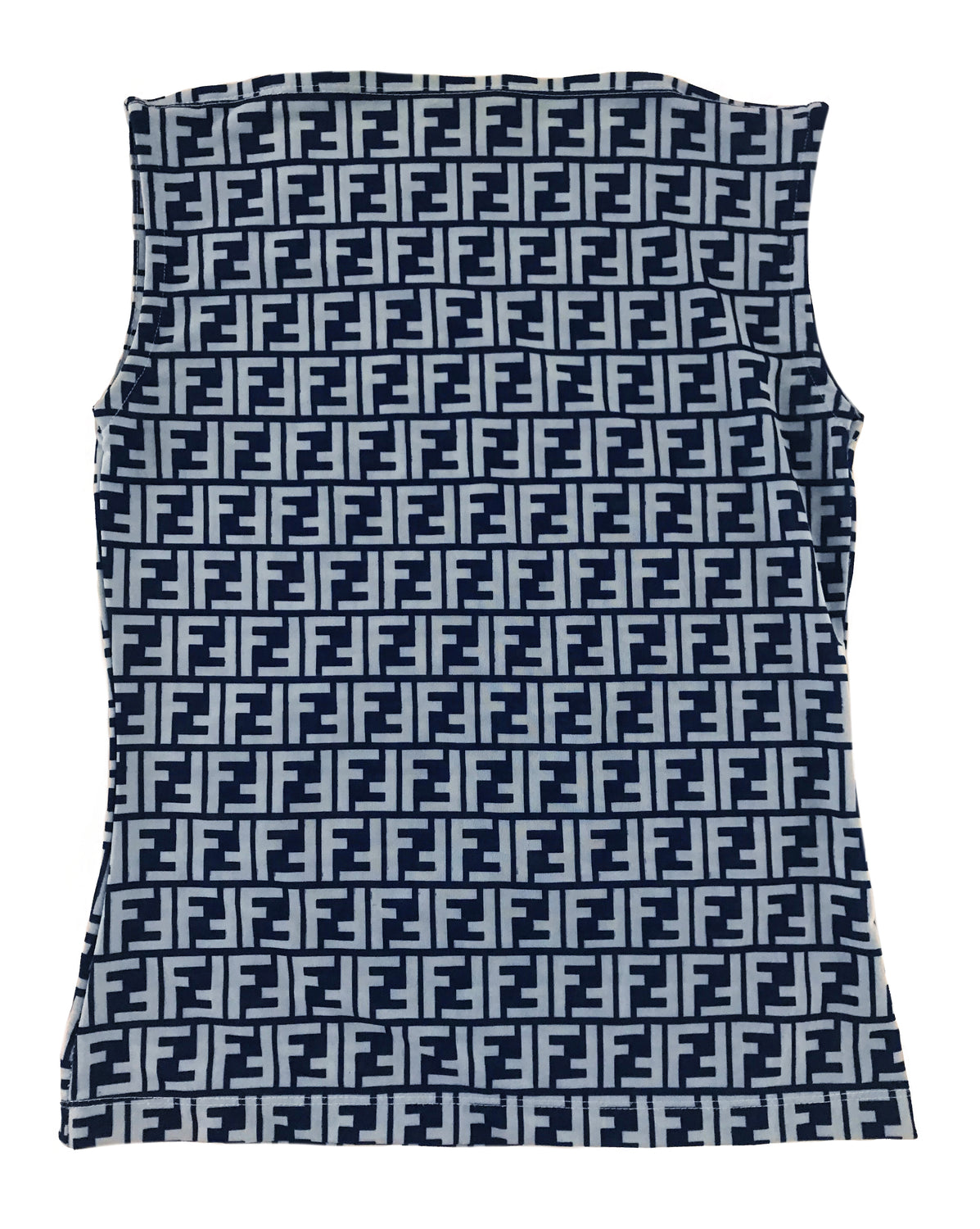 Fruit Vintage Fendi Zucca Logo Monogram Print Blue Tank Top