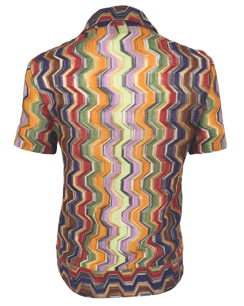 Fruit VIntage Missoni Zigzag Knit Short Sleeve Shirt