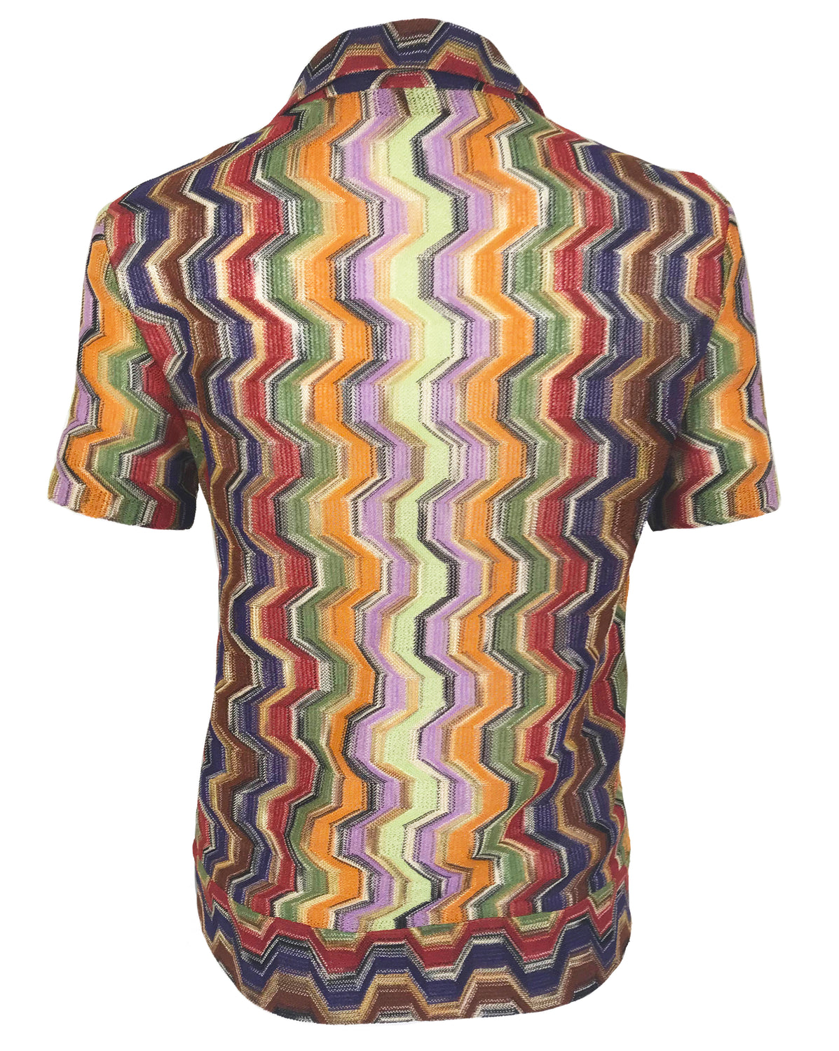 Fruit VIntage Missoni Zigzag Knit Short Sleeve Shirt