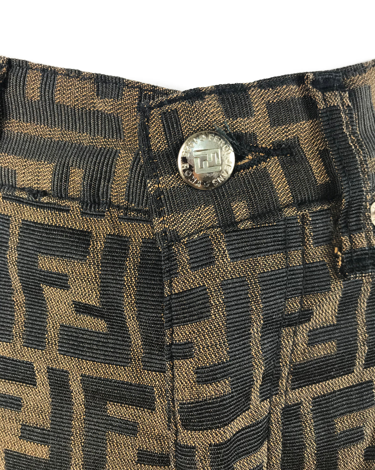 Fruit Vintage Fendi Zucca Monogram Print Jeans Pants