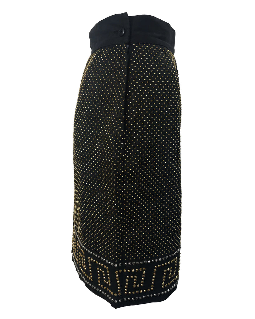 Versace Black Key Stud Skirt