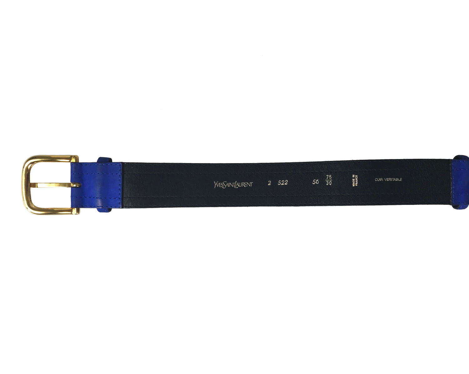 Fruit Vintage Yves Saint Laurent Rare Blue Suede Logo Belt