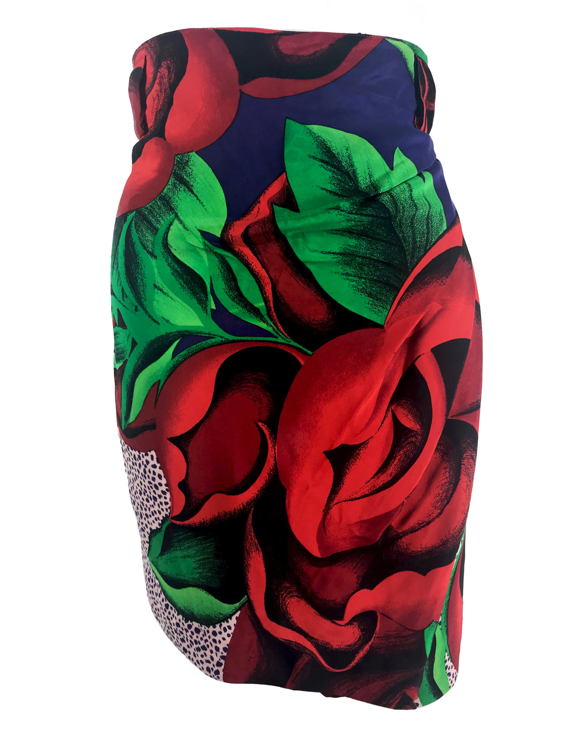 FRUIT Vintage Gianni Versace floral skorts feature a draped skirt front and classic short design at rear.