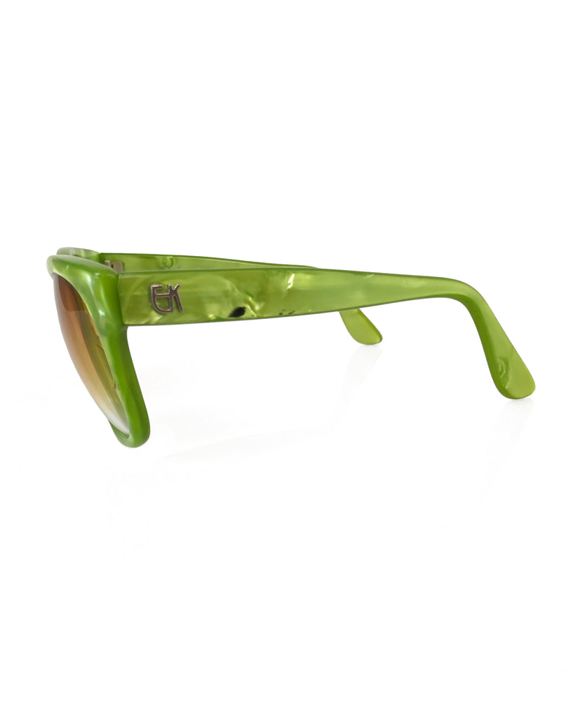 FRUIT Vintage Emmanuelle Khahn Green Oversized Sunglasses 1980s retro