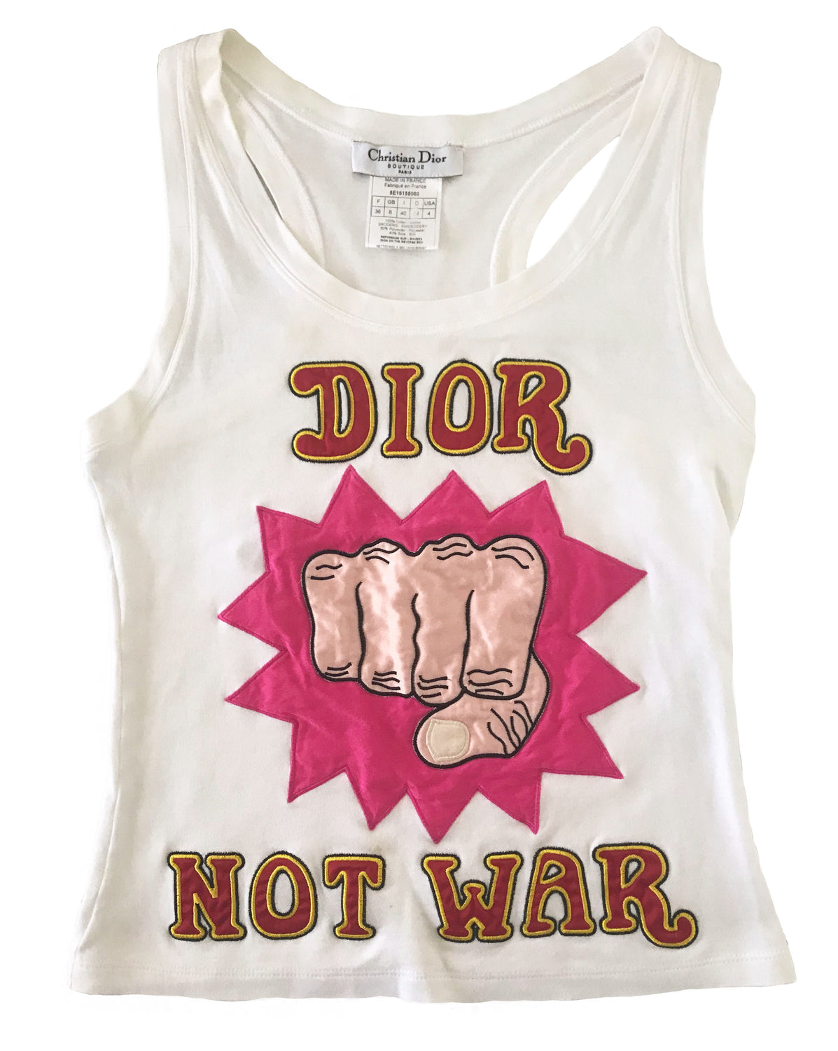 Fruit Vintage Christian Dior 'Dior Not War' Tank top by John Galliano