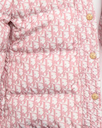 FRUIT vintage rare Christian Dior by John Galliano Pink girly trotter logo monogram print puffer jacket as worn by Mariah Carey.