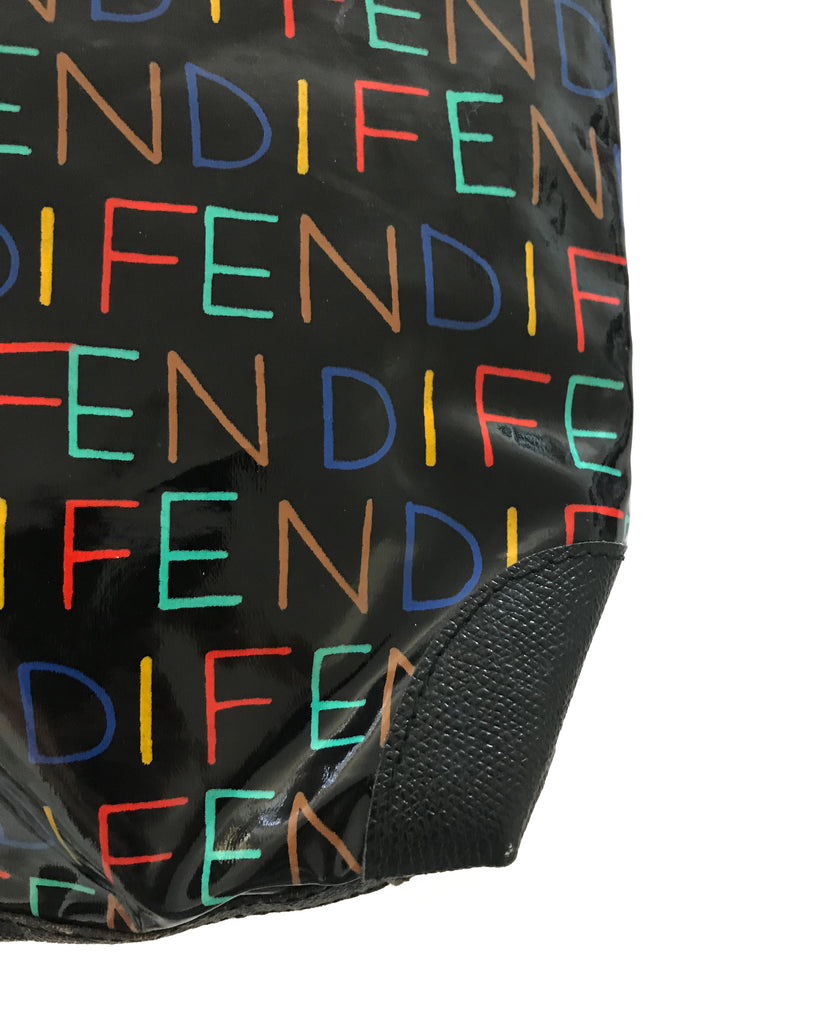 Fruit Vintage Fendi Logo Monogram Print 1980s Clutch Tote Handbag