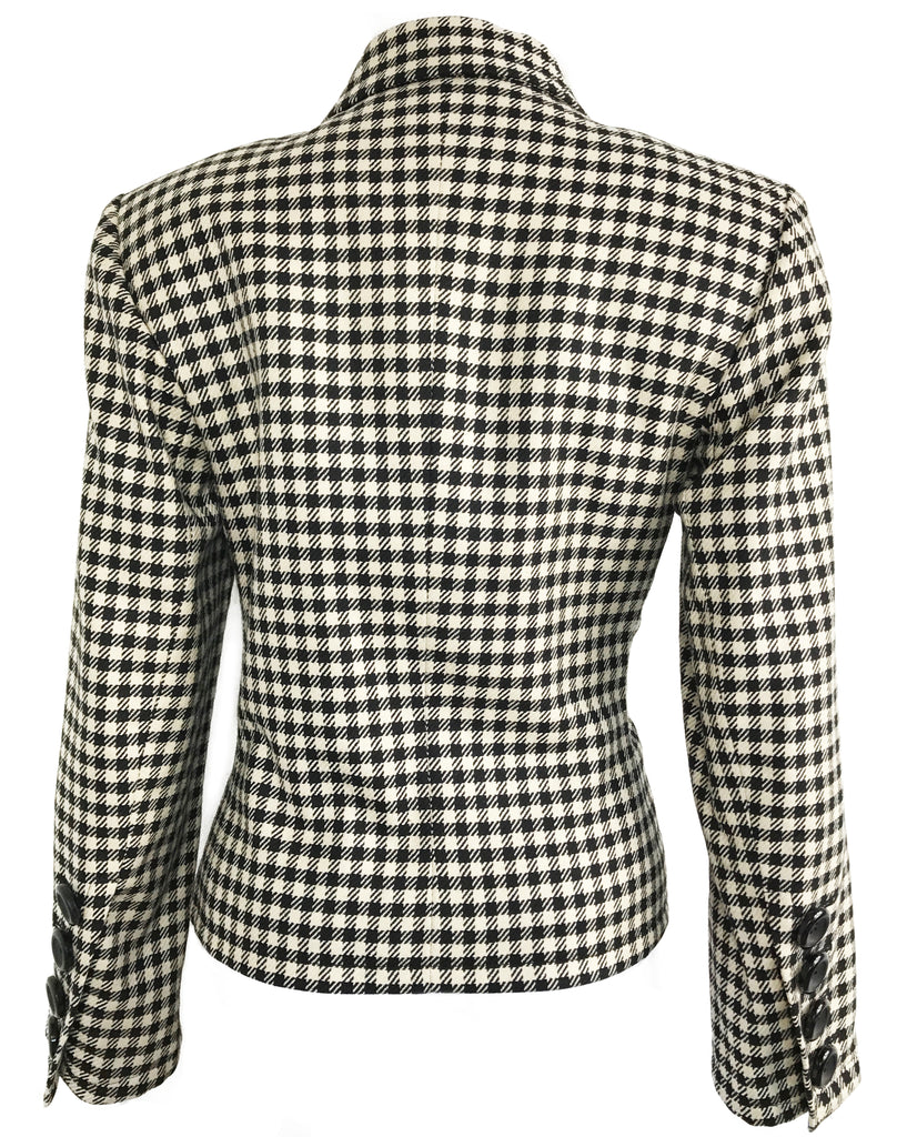 1987 SHOP Vintage Yves Saint Laurent Cropped Check Jacket 1980s hounds tooth