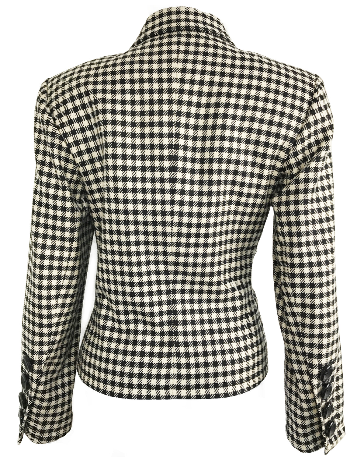 1987 SHOP Vintage Yves Saint Laurent Cropped Check Jacket 1980s hounds tooth