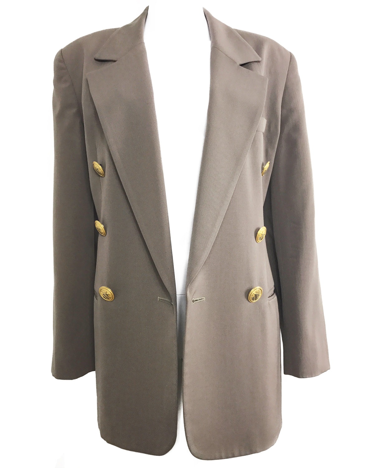 FRUIT Vintage Christian Dior 1980s Taupe Oversized Blazer gold buttons