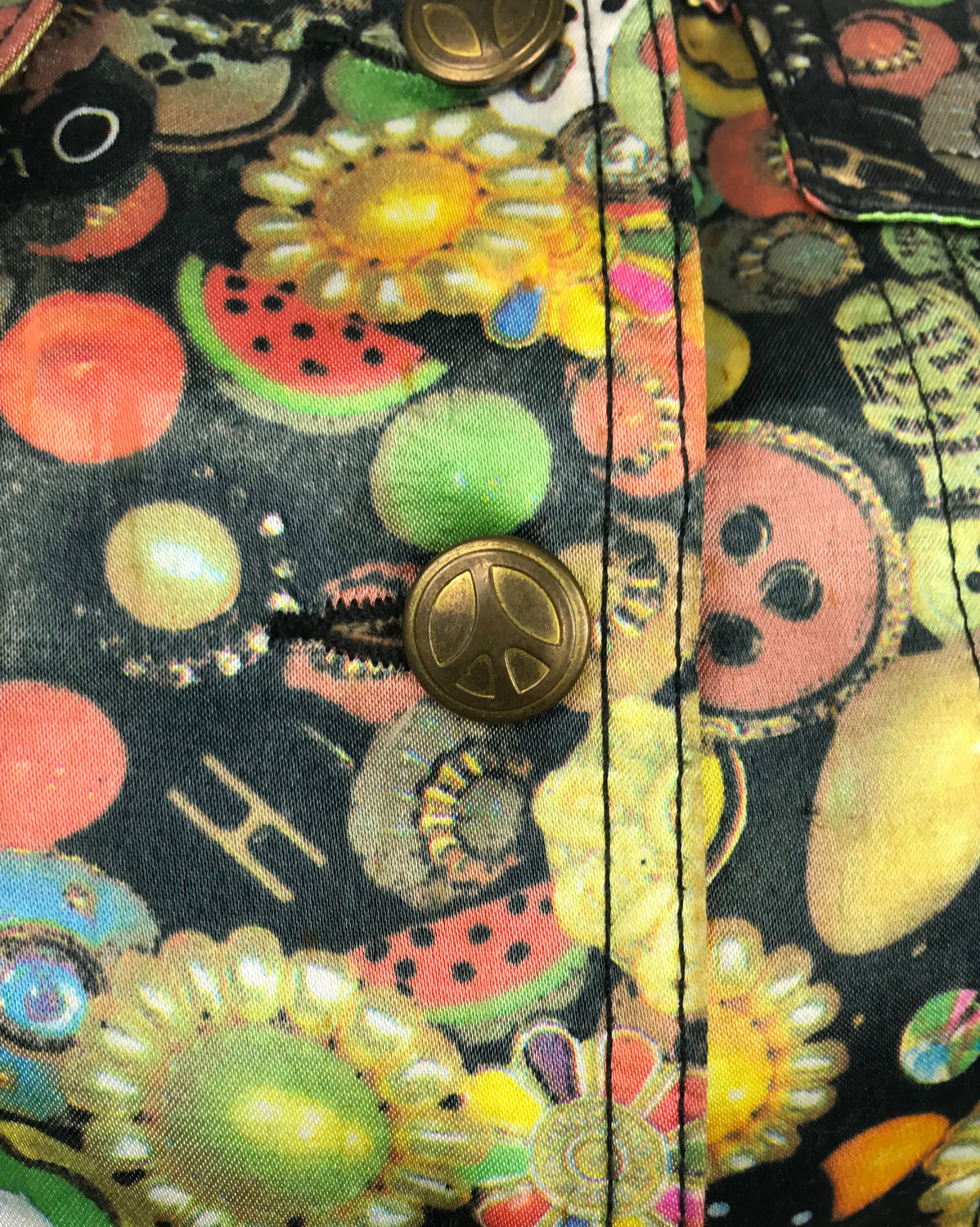 Moschino Rare 'Buttons' Print 1990s Cropped Vest Top