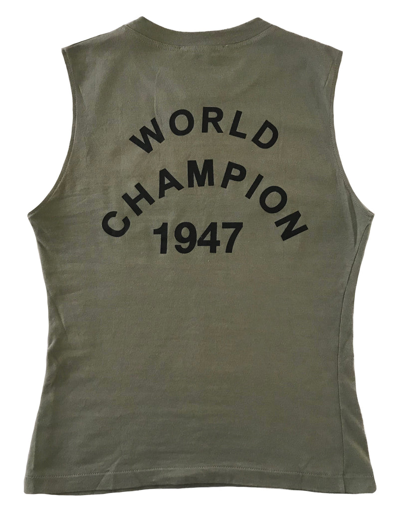 Fruit Vintage Christian Dior Khaki Green Black J'adore Dior Logo Tank Top by John Galliano