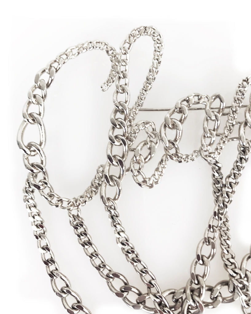 FRUIT Vintage Chanel Chain text logo brooch 2006 Karl Lagerfeld