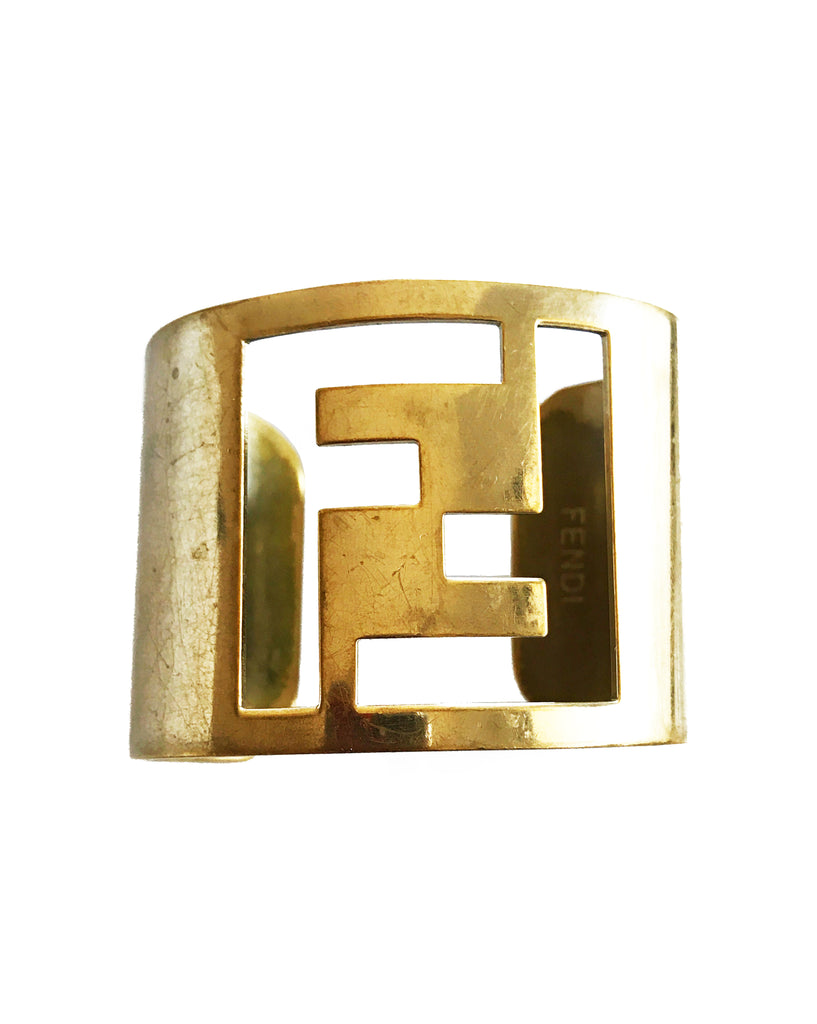 FRUIT Vintage Fendi 1990s Logo Cut-Out Cuff Monogram