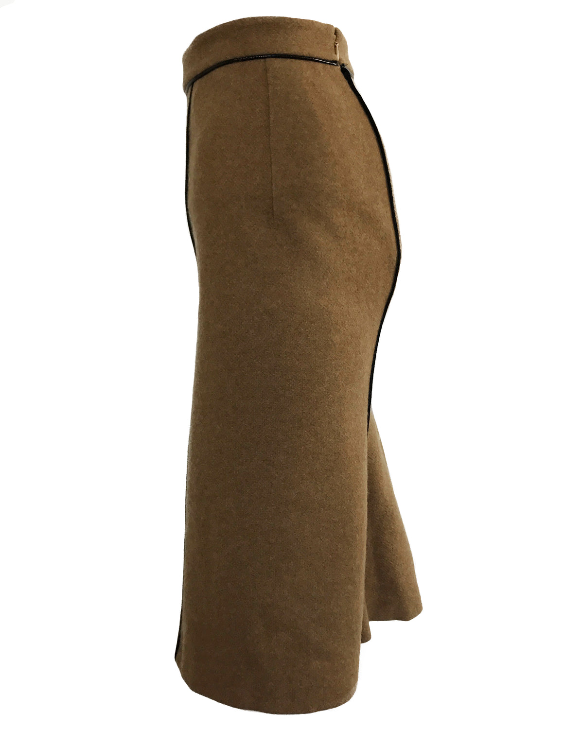 1987 SHOP Vintage Yves Saint Laurent by Tom Ford Brown wool Safari Skirt 2000s