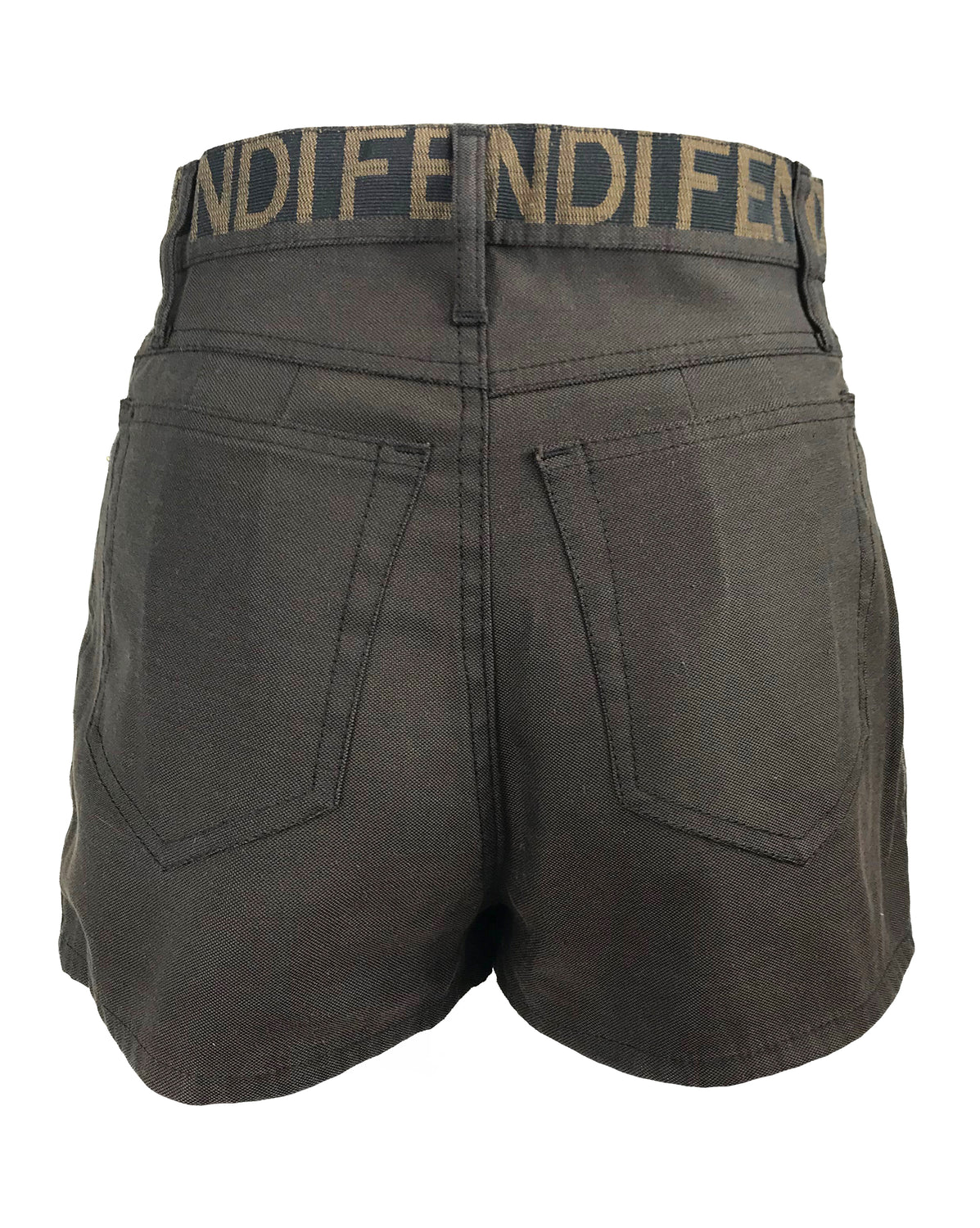 Fruit Vintage Fendi Zucca Monogram Print Jean Shorts