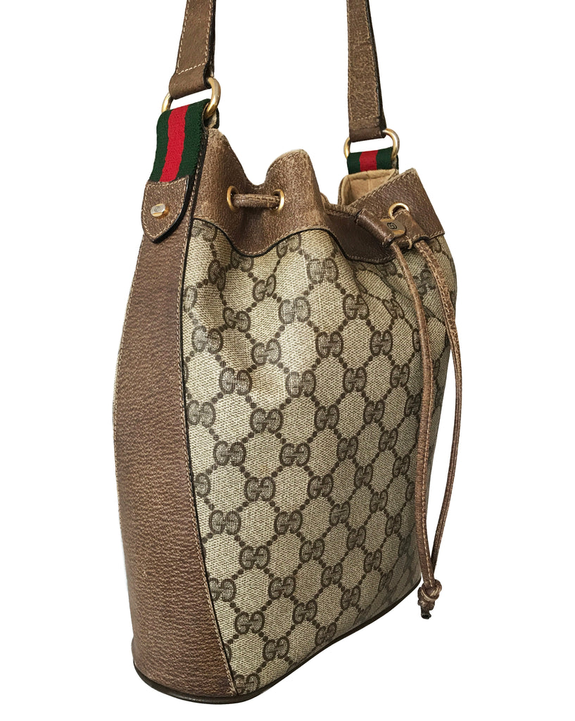 FRUIT Vintage Gucci 1970s Bucket Bag Logo Monogram