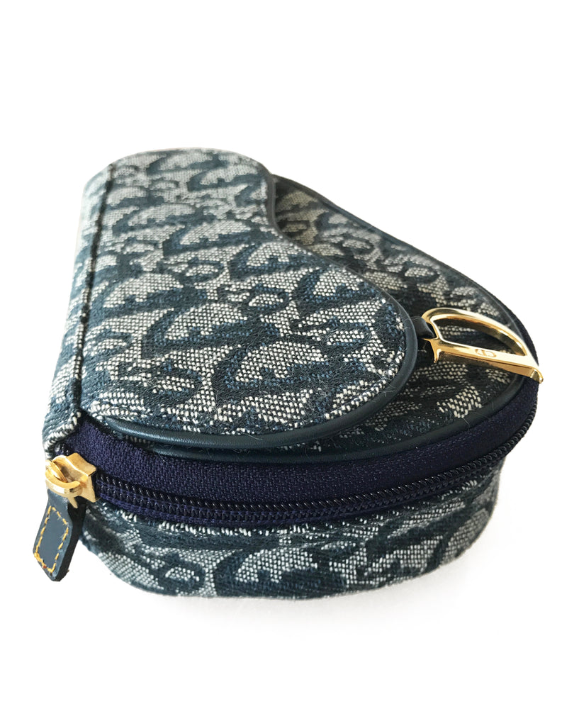 FRUIT Vintage Christian Dior Logo Monogram Denim Saddle Accessory Pouch