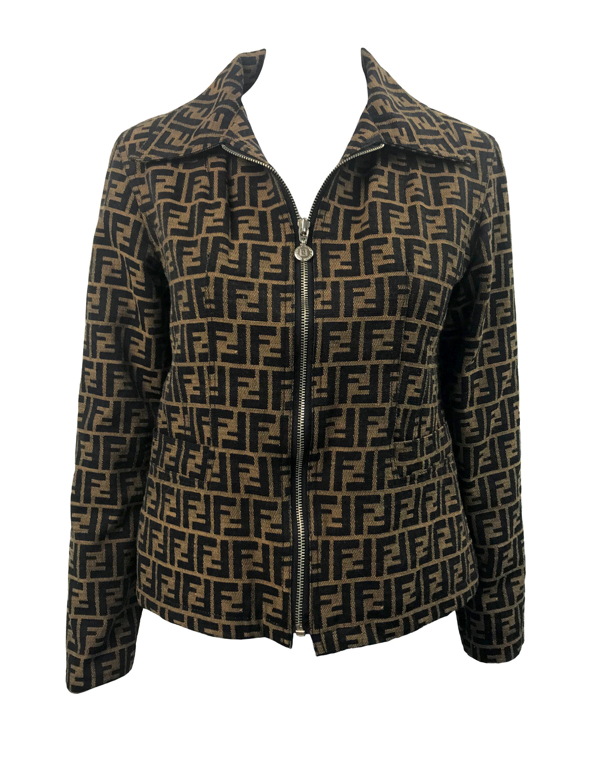 Fruit Vintage Fendi Zucca Monogram Print Jean Jacket