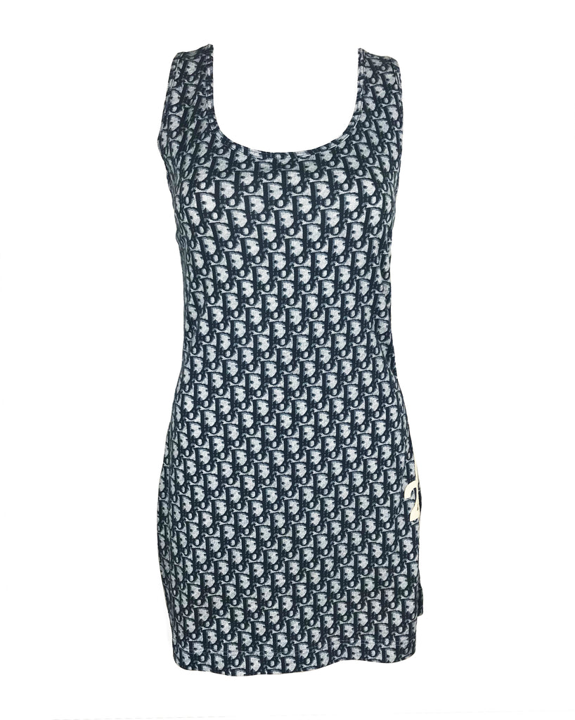 Fruit Vintage Christian Dior Logo Print Tank Dress
