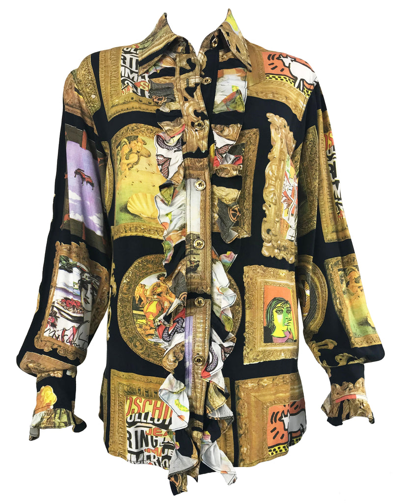 Moschino Rare 'Art Is Love' Print 1990s Shirt
