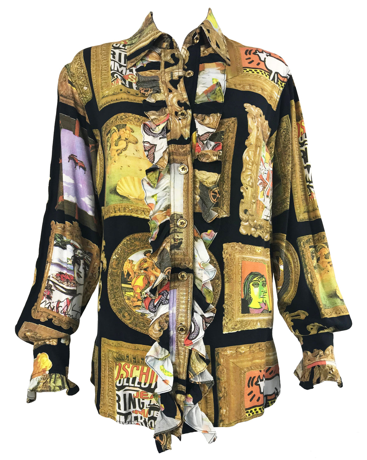Moschino Rare 'Art Is Love' Print 1990s Shirt