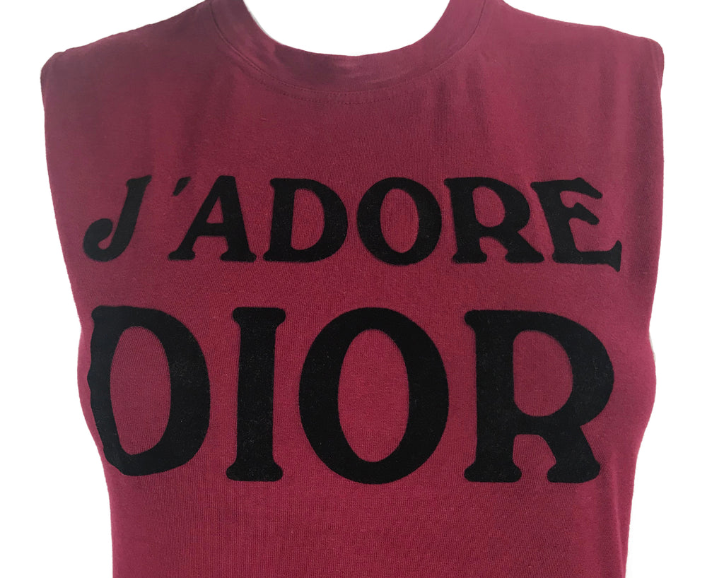 Fruit Vintage Christian Dior Red Black J'adore Dior Logo Tank Top by John Galliano
