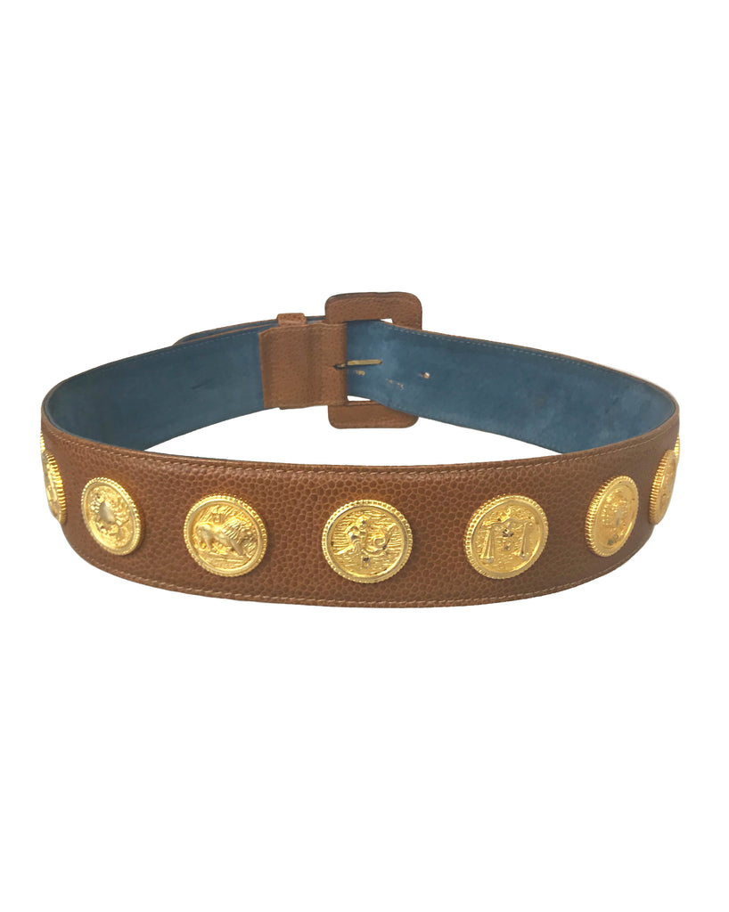 Fruit Vintage Fendi Zodiac Coin Belt