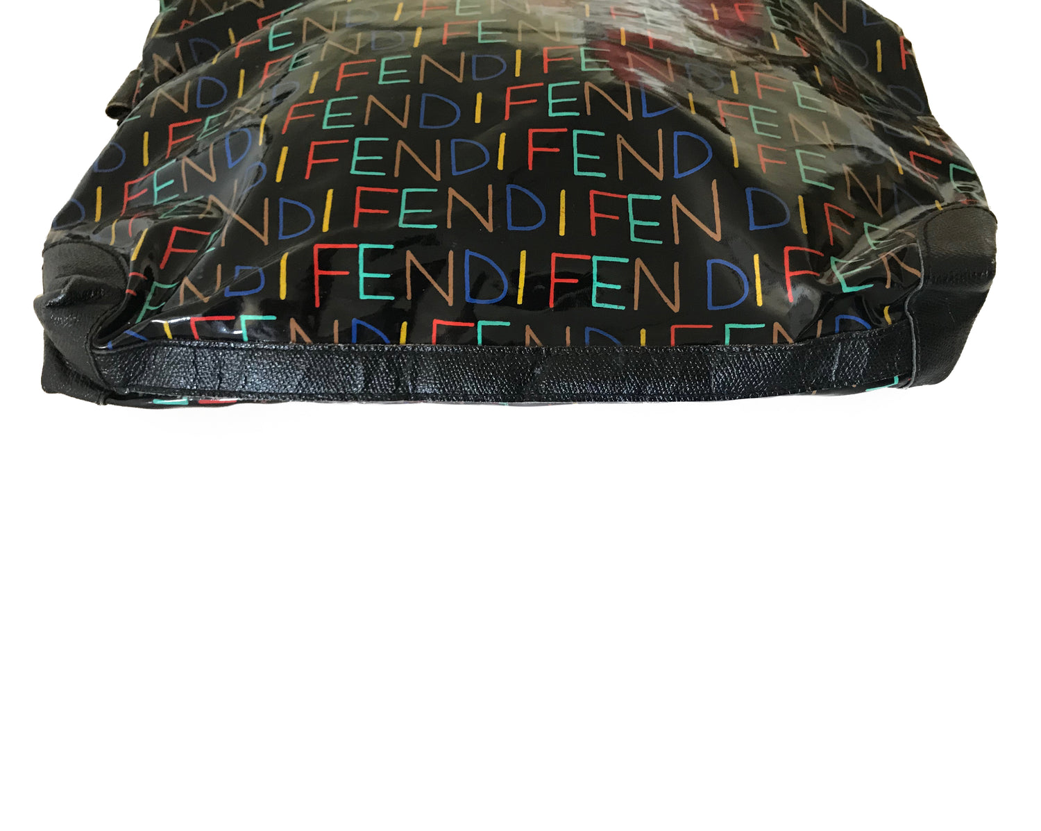 Fruit Vintage Fendi Logo Monogram Print 1980s Clutch Tote Handbag